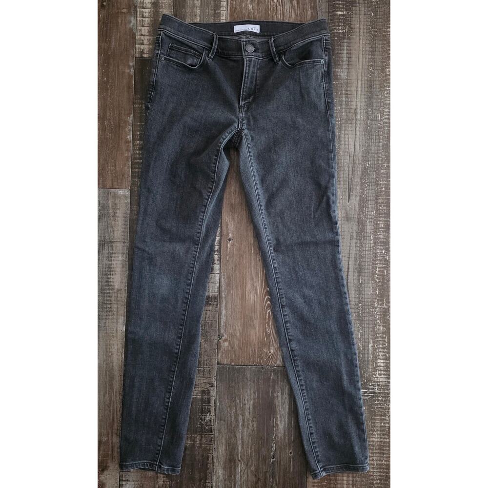 Ann Taylor Loft Modern Skinny Faded Black Jeans Size 2